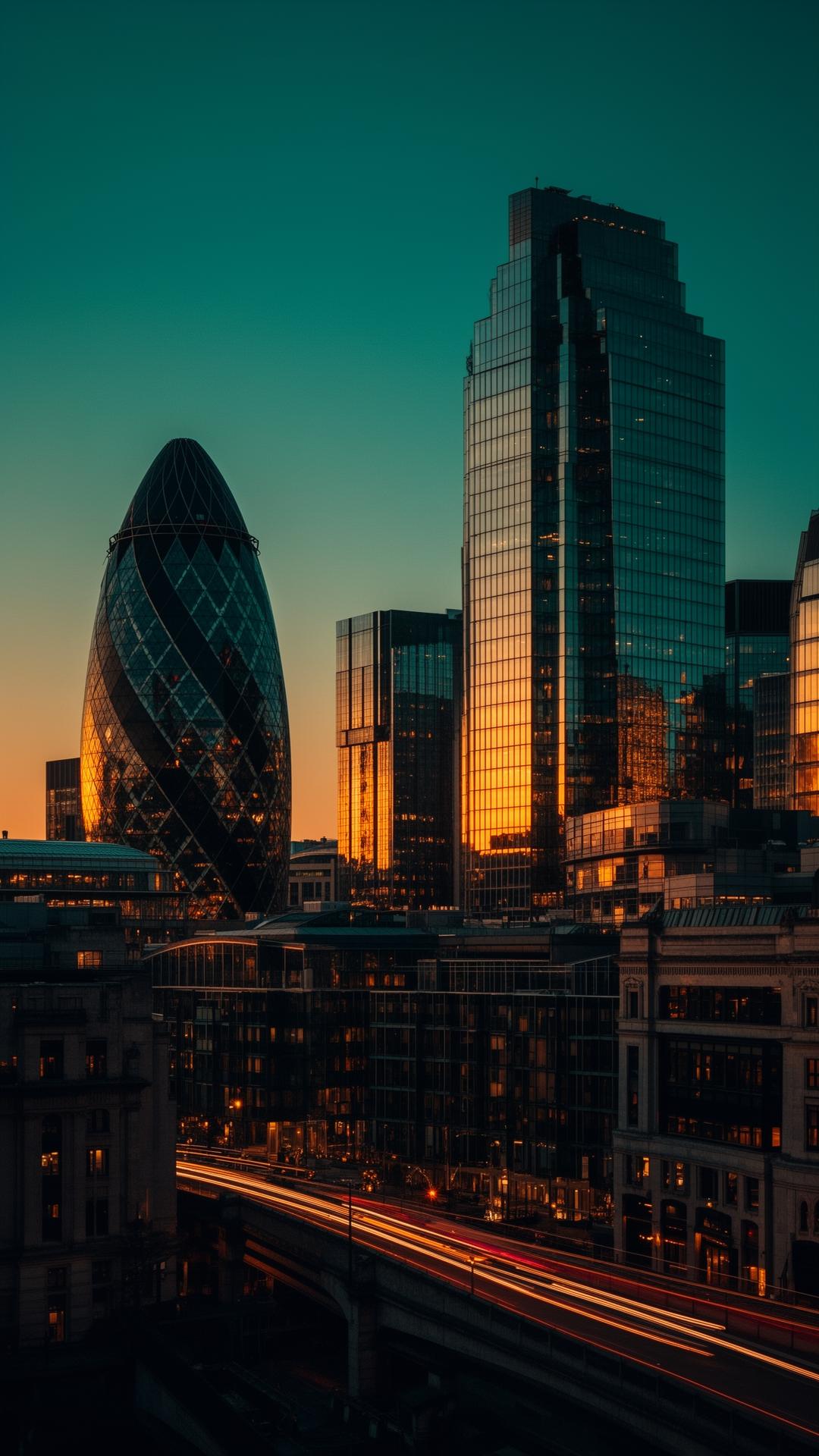 City of London financial district at dusk — Newstone Talent